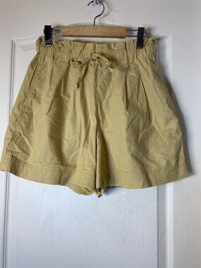 Uniqlo Linen Cotton Pull-On Shorts Small | Yellow Summer Casual Shorts